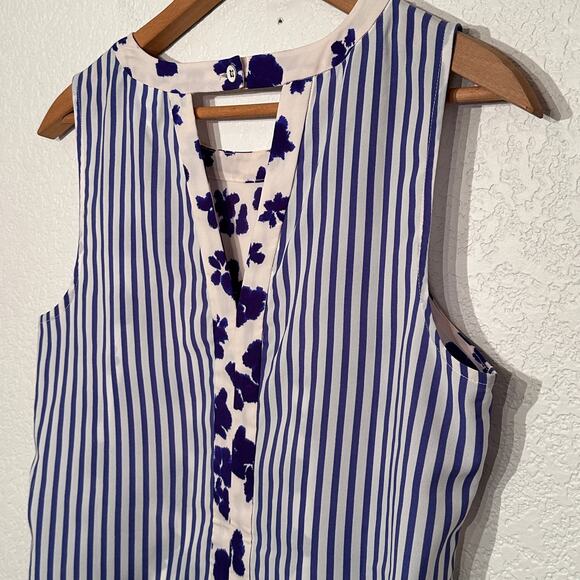 Cabi Hi-Low Floral Striped Tunic Sleeveless Small - Picture 6 of 11
